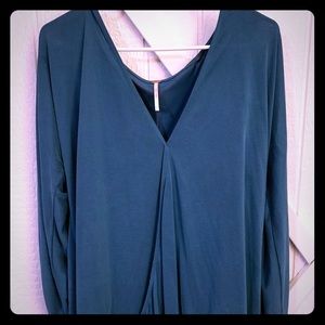 Blue Flowing Blouse